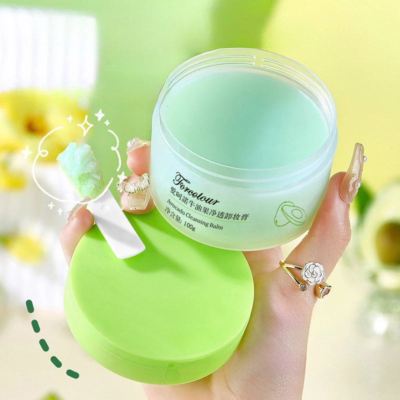 Ice Cream Texture Makeup Remover Cream Avocado Cleansing Makeup Remover Face, Lips, Eyes Refreshing Mild Deep Cleaning Makeup Qme