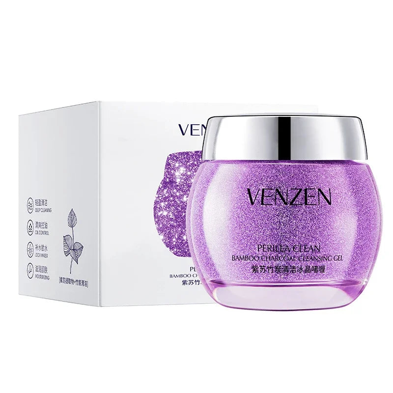 BIOAQUA VENZEN Bamboo Charcoal Clean Ice Crystals Moisturizing Contractive Pore Salubrious Oil-control Hydrating Cleansing Gel Qme