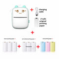 58mm Mini Portable Thermal Printer Wireless Bluetooth Mobile Pocket Photo Printer Memo Wrong Question HD Printing With USB Cable Qme Gree Printer 10Rolls