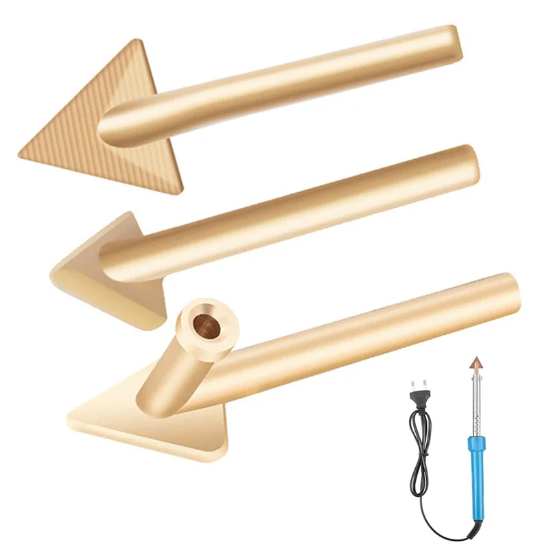 A02F-6Pcs Iron Plastic Welder Soldering Iron Tips Copper Repair Triangular Smoothing Head Welding Tips Replacement Tips Qme