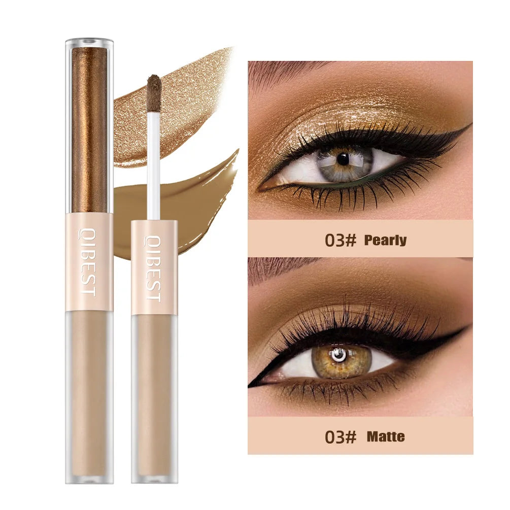 2 In 1 Stick Pearly Matte Eyeshadow Cream Smooth Nude Eye Makeup Liquid Contour Shadow Stick Waterproof Shimmer High Light Pen Qme 03