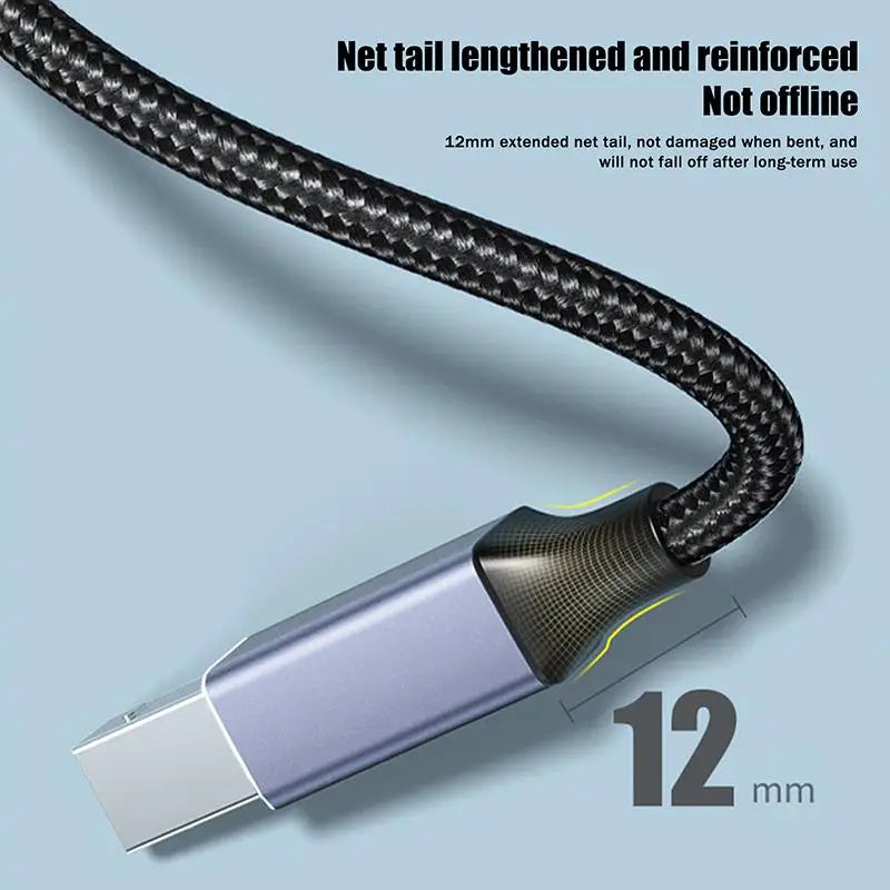 USB-C USB B 2 0 Printer Cable High-speed Braided Reliable Data Qme