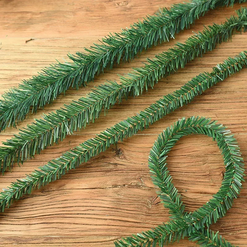 5.5M Christmas Decoration Garland Christmas Tree Ornaments Green Cane Party Supplies Home Decor Qme