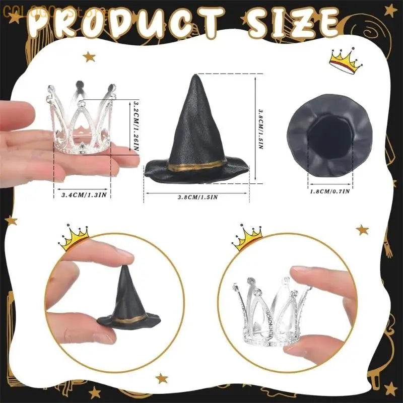 Halloween Birthday Cake Decorations Witch Hat Crowns Plastic Party Qme