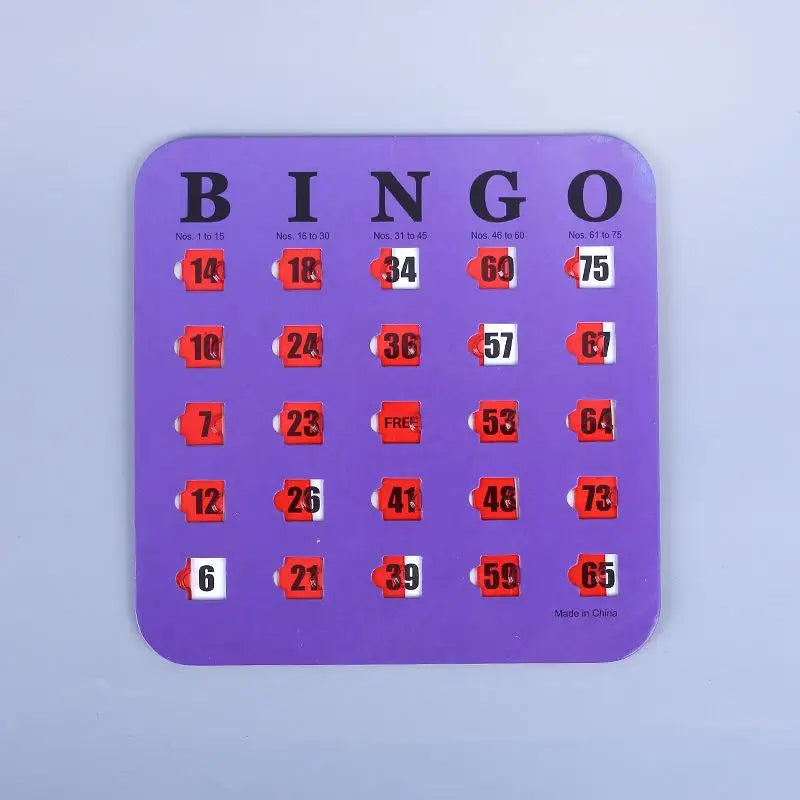 Bingo Game Card Easy-read Sliding Windows Reusable Logical Thinking Qme