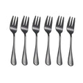 6pcs/set Fruit Forks Dessert Forks Are Small and Delicate for Entertaining Guests Stainless Steel Cutlery Mini Fork Set Qme black