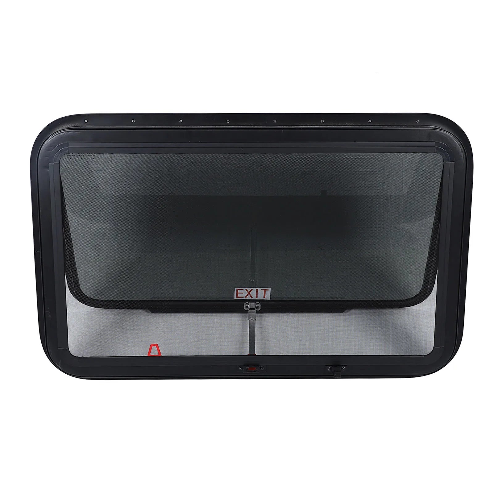 RV Exit Window Rust Proof 914*559mm Increased Privacy UV Tempered Glass with Screen & Trim Kit Pop-Out Egress for Trailer Camper Qme