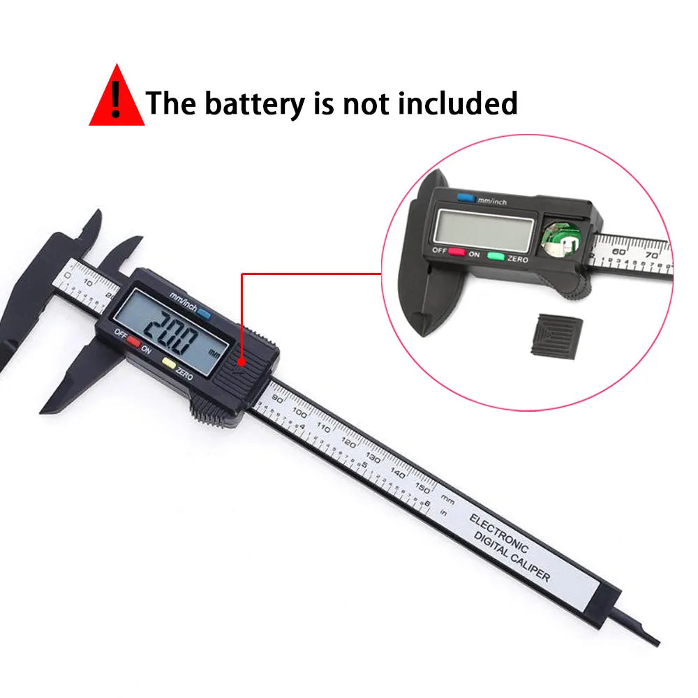 Electronic Digital Caliper Carbon Fiber Dial Vernier Gauge Micrometer Qme