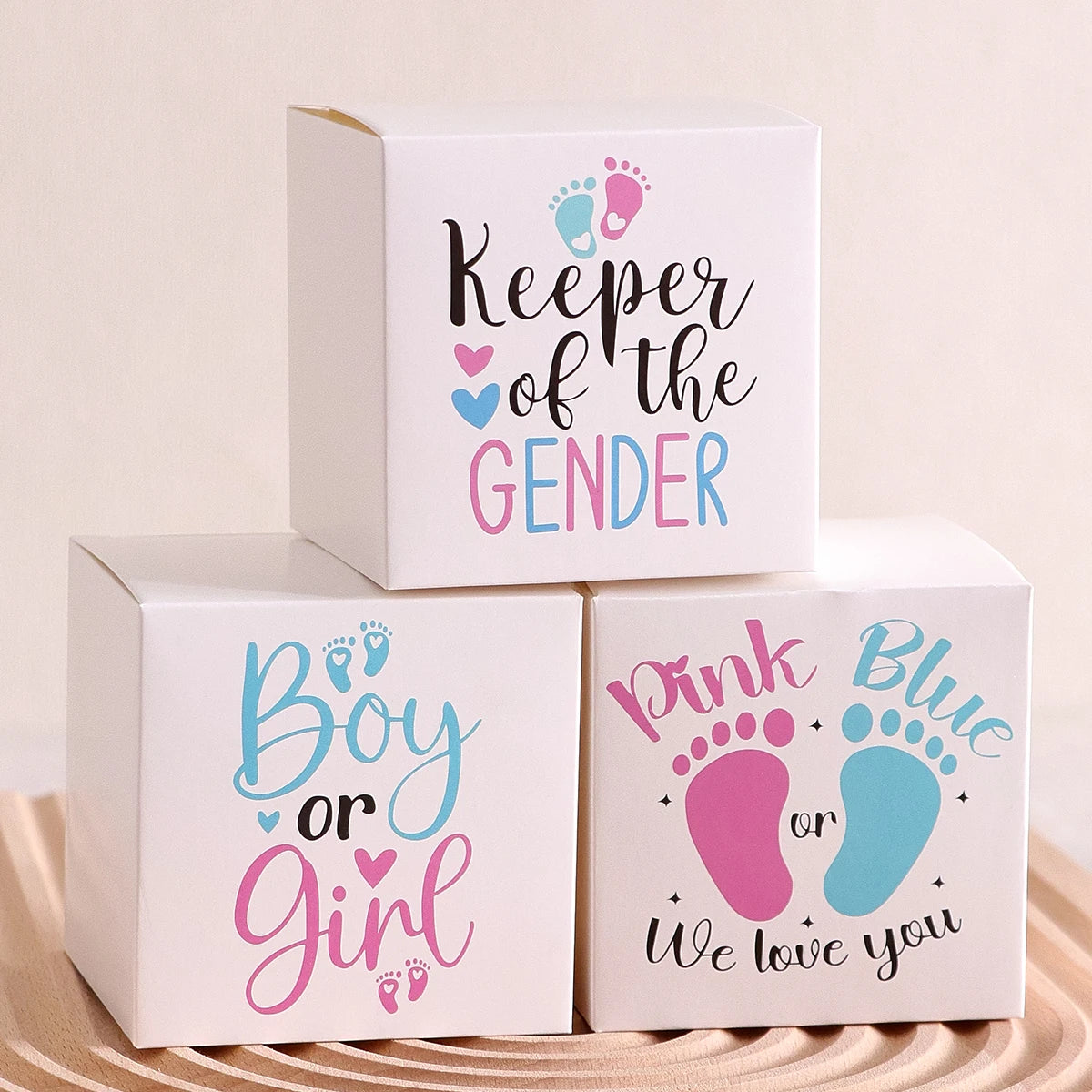 5 Pack, Gender Reveal Party Decorations Blue Feet g Irl Candy Boxes, B Oy or g Irl Gender Reveal Party Favor Boxes, Small Busine Qme