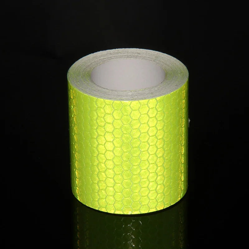 1/3M Reflective Car Stickers Waterproof Self-Adhesive Safety Warning Tape Strong Adhesive Reflectors Conspicuity Strip for Truck Qme Fluorescent yellow 3M 1mm