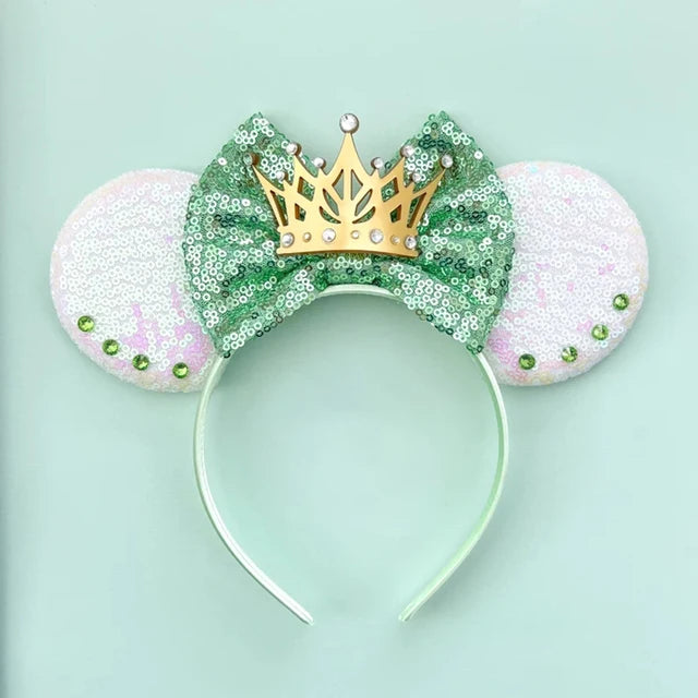 New Glitter Crown Castle Hairband Girls Princess Party Headwear Sequins Mouse Ears Bow Headband Hair Accessories Kids Boutique Qme Headband 10