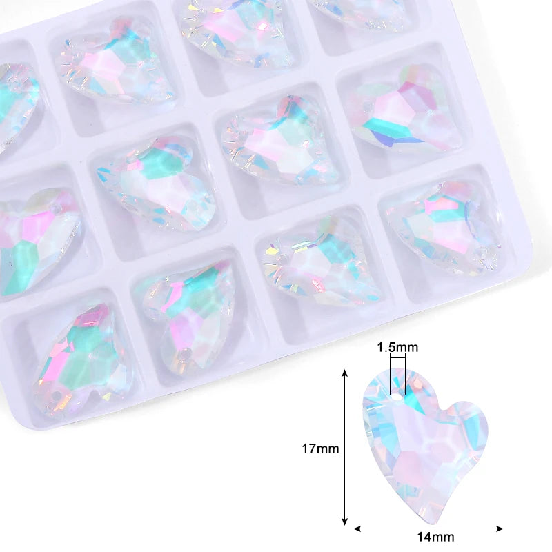 Cute Crystal Pendants With Multiple Shapes AB Color Glass Charms Beads Used For Making Necklaces Bracelets DIY Jewelry Making Qme 8-12pcs