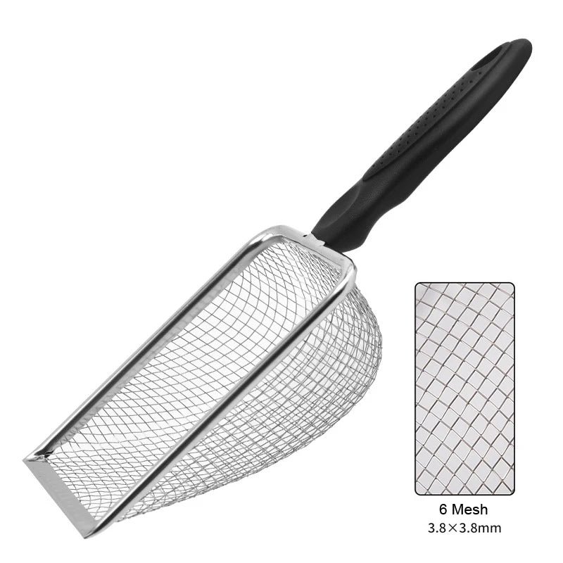 ^Pet Cleaning Tools Stainless Steel Feces Shovel Net Cat Litter Shovel Reptiles Lizard Sand Shovel Mesh Screen Fecal Spoon Qme 3.8X3.8mm