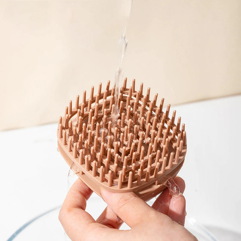 Shampoo Scalp Massage Brush Hair Cleansing Dandruff Control Qme