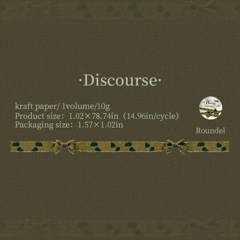 1 Roll Bow Pattern Fabric Texture Themed Die-Cut Washi Tape for DIY Scrapbook Frame Collage Laptop Phone Cup Luggage Guitar Deco Qme 4