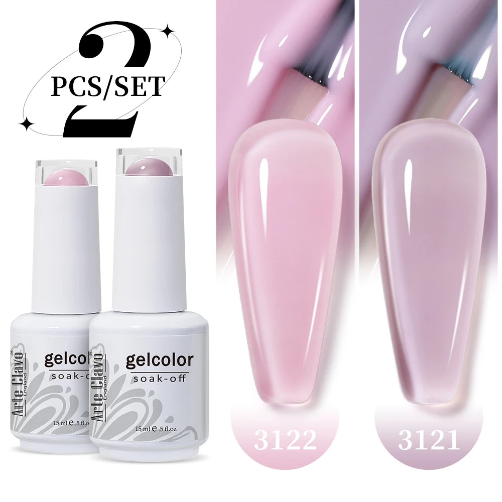 Arte Clavo Jelly Nail Gel Polish Supplies Purple Pink Red Blue Green
