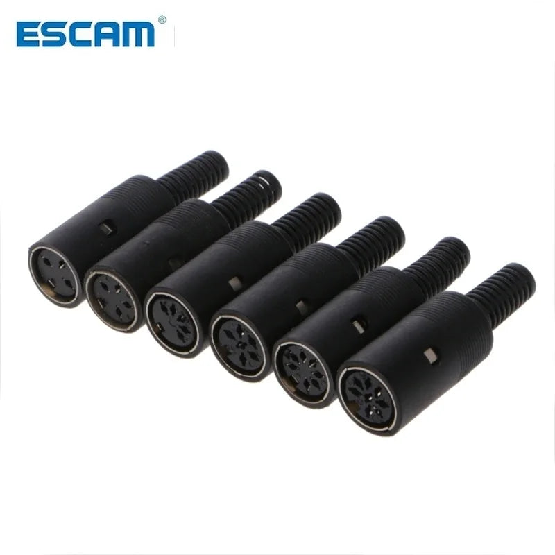 ESCAM 1Pc Male/Female DIN Plug Socket Connector 8 PIN Chassis Cable Mount Qme