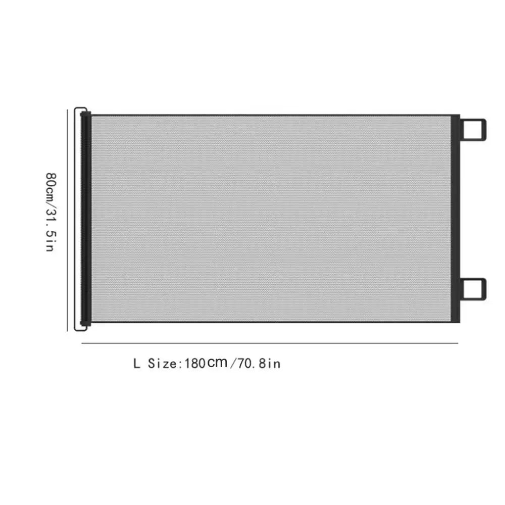 Retractable Pet Gate Retractable Mesh Gate No-Drill Childproof Net Fence Cat Baffle for Indoor Staircase Patio Fireplace Deck Qme 180x80cm