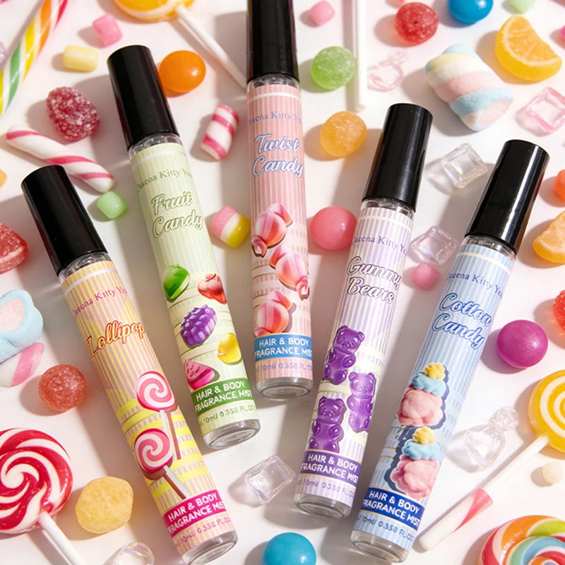 Sweet Fruit Candy Scented Perfume 5-piece Lollipop Fudge Bear Spray Qme