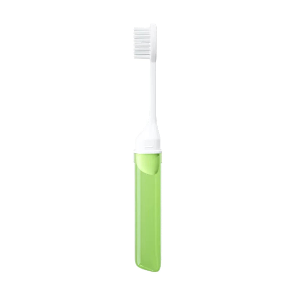 Travel Toothbrush Set , 1PC, Soft Portable Toothbrushes with Tooth Brush Cover Small Folding Toothbrushes Individually Wrapped Qme 1PC Green
