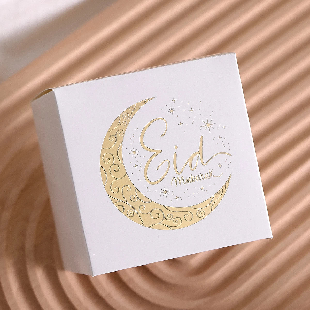 Set of 10Black, White and Green Eid Greetings Mini Gift Bags with Elegant Gold Crescent Design and Star Decoration Perfect for Qme White-1 0Pcs Other Other