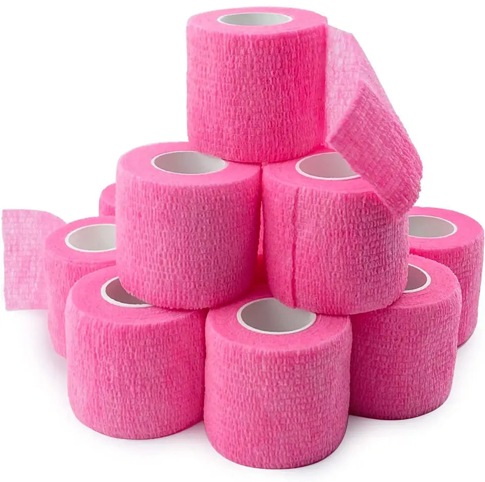 Brand New Glossy Pink Tattoo Disposable Bandage Sport Cover Wrap Tape Self Adhesive Elastic Bandage Tape Tattoo Permanent Makeup Qme