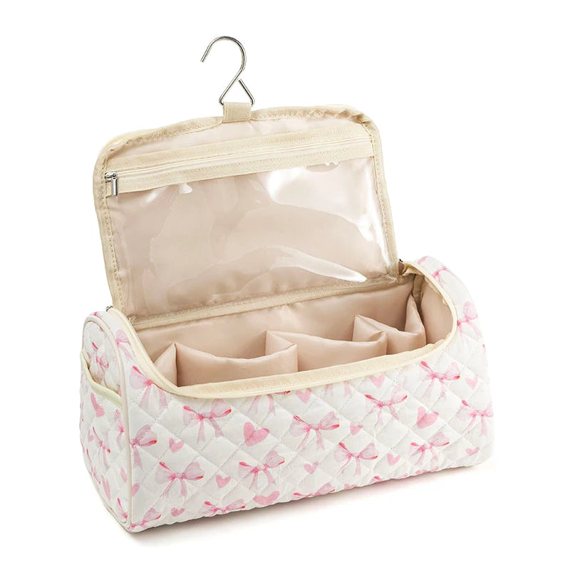 Quilted Travel Case For Cotton Hair Tools Travel Bag Hangable Storage Bags With Hanging Hook Qme StyleD