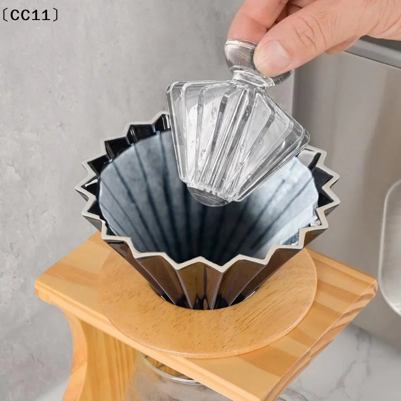 Hand-brewed Coffee Cone Press Clear V-shaped Filter Paper Universal Qme