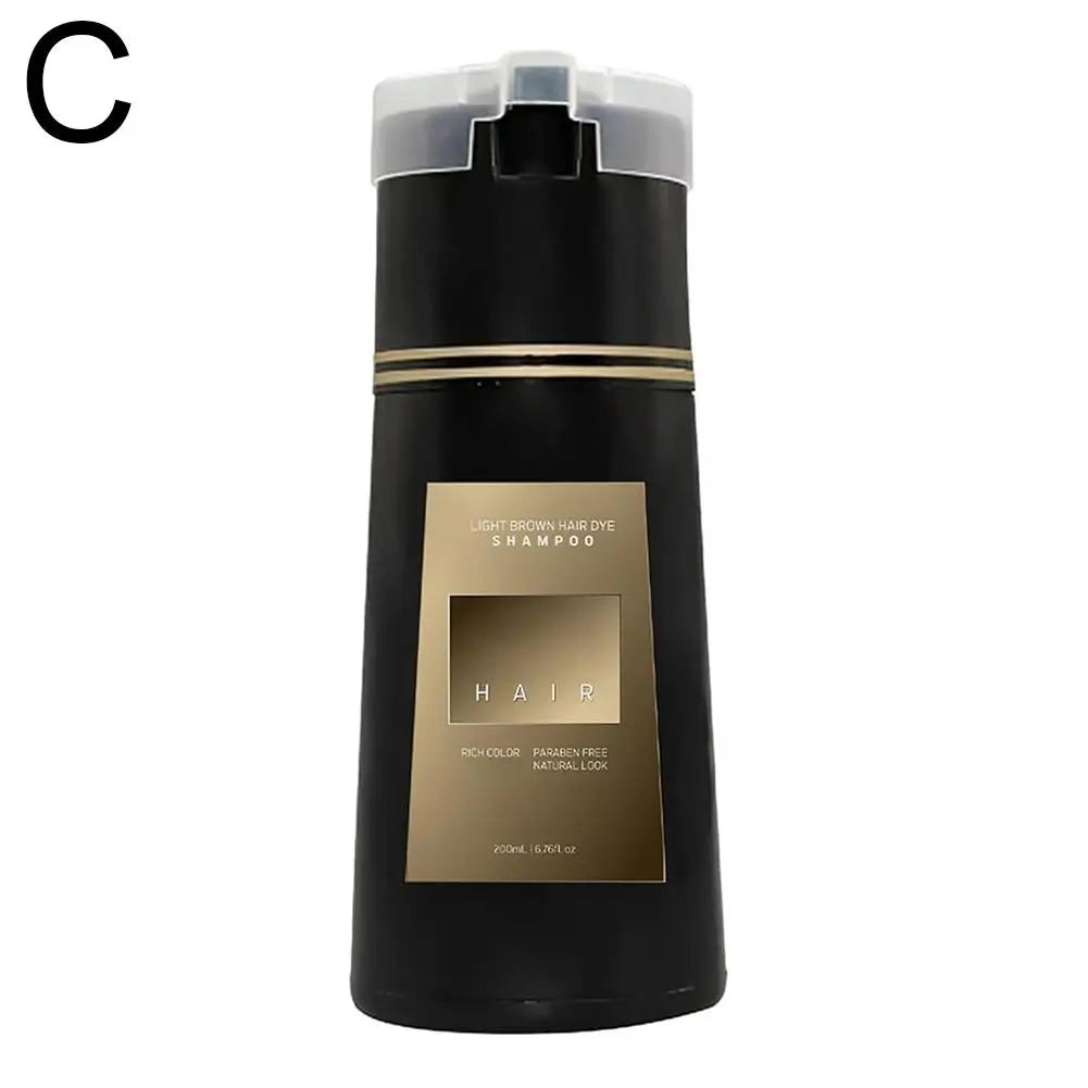 200ML Hair Coloring Shampoo Dye Shampoo For Covering Gray White Shampoo Black Brown Purple Hair Colouring Shampoo Hair Care Qme Light brown CN