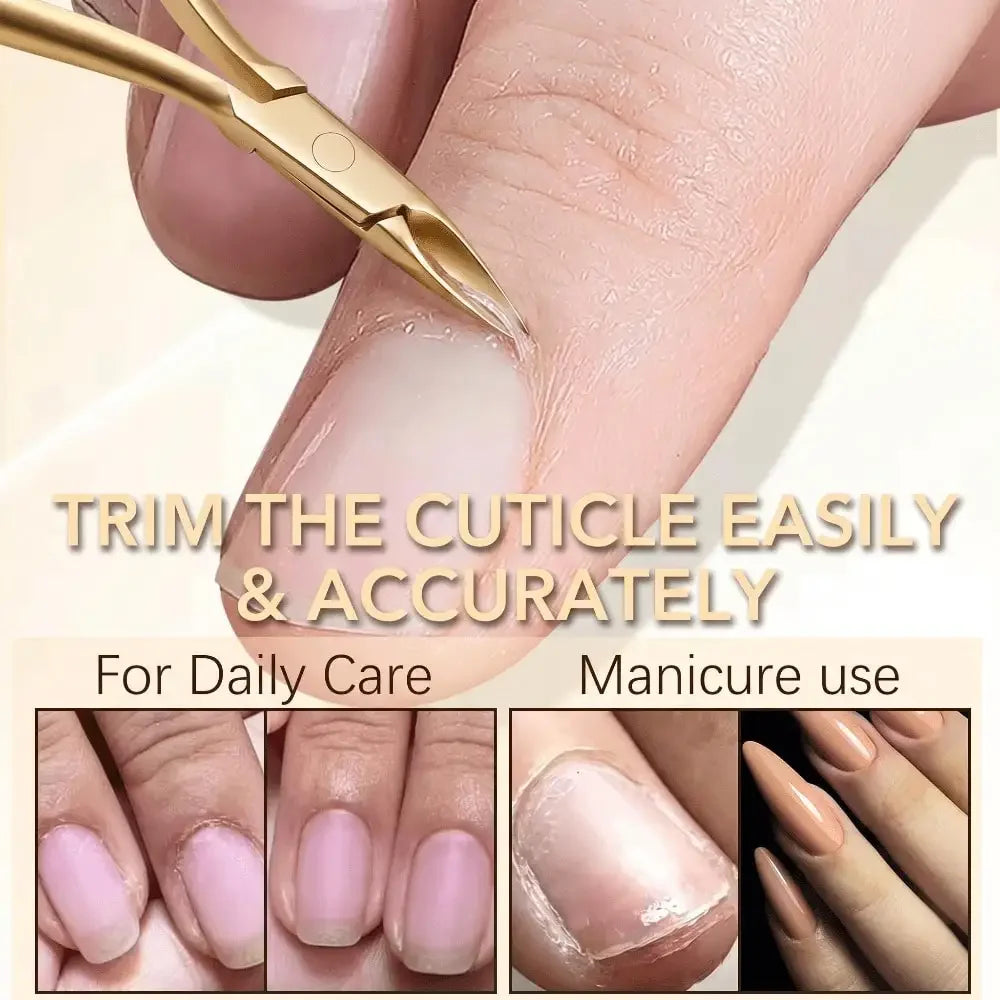 Portable Stainless Steel Nail Clippers Curved Cuticle Trimmer Qme