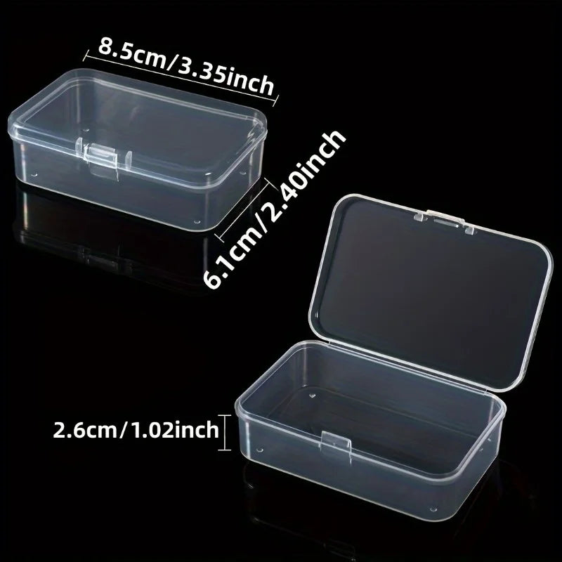 3pcs Plastic Transparent Storage Box, Storage Box For Small Items, Beads, Pearls, Jewelry, Handicrafts, Rubber Band, Hair Clip Qme