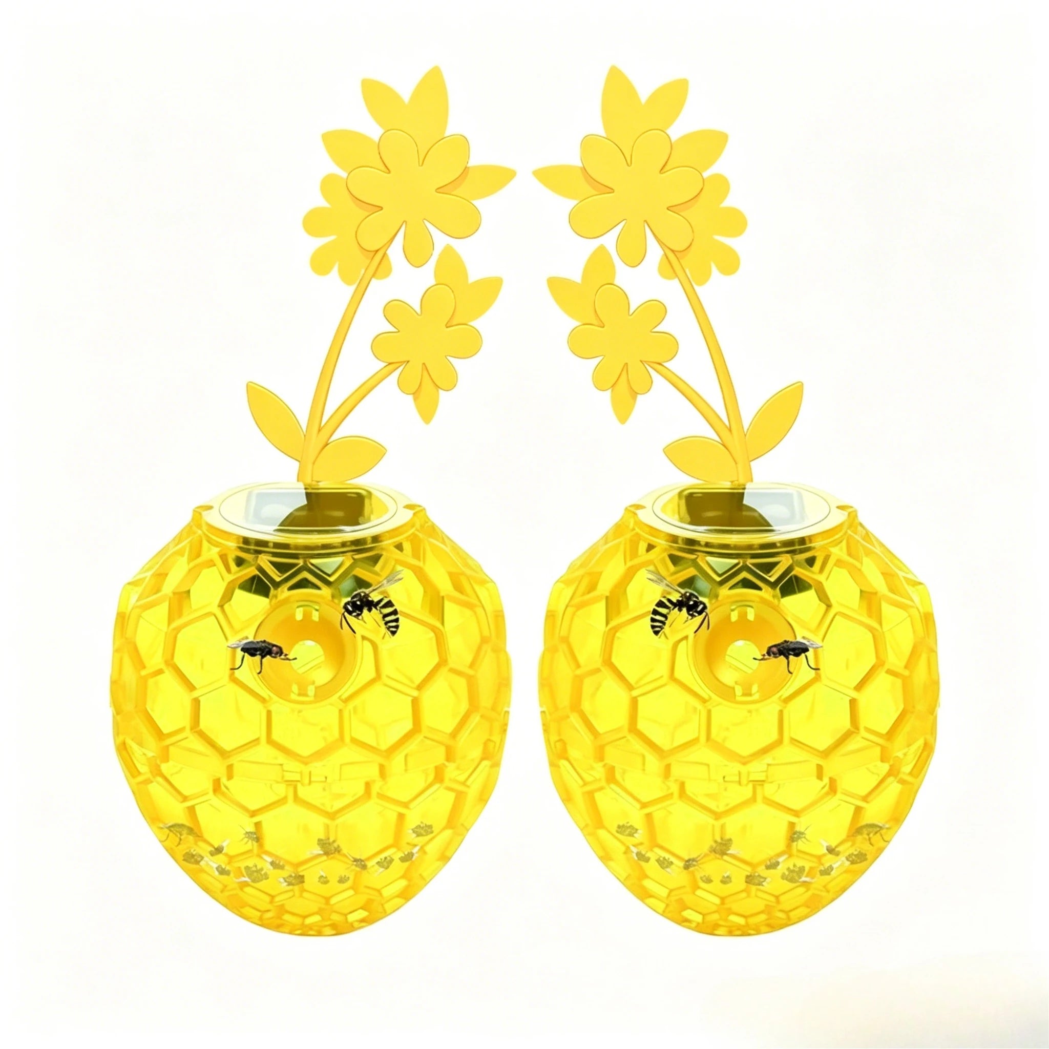 Fruit Fly Trap for Indoors Wasps Catcher Gnat Killer Gnat Traps for Oudoor Non-Toxic Reusable Easy to Use for Kitchen Home Qme 2pcs Yellow