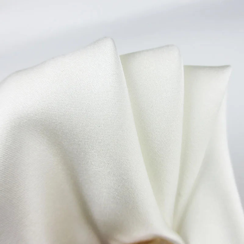 Classic Solid White Brown Pocket Square Gentleman Elegant Silk Qme
