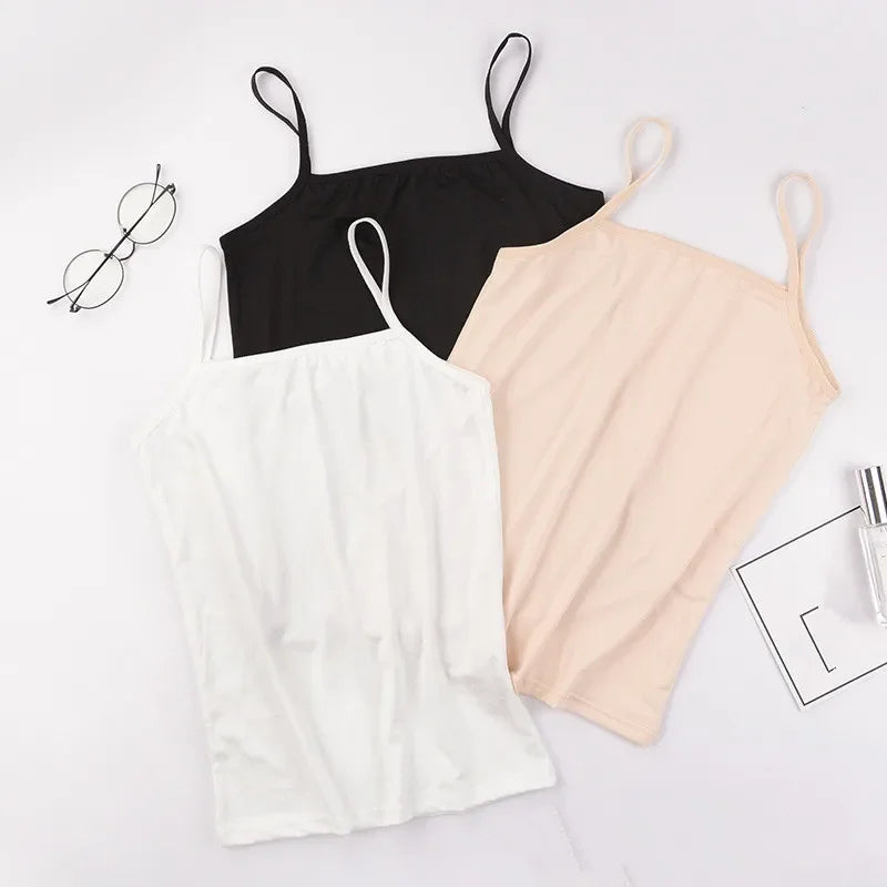 Women Slim Halter Tank Solid Camisole Sleeveless Crop Vest Summer Qme