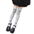 Cartoon Bear Rabbit Pattern 3D Printing Ladies Stockings Kawaii Sweet Qme style2 One Size