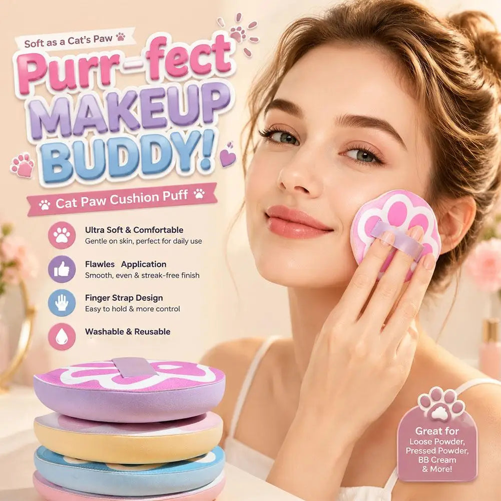 Cute Cat Claw Makeup Puff Liquid Cream Foundation Concealer Portable Qme