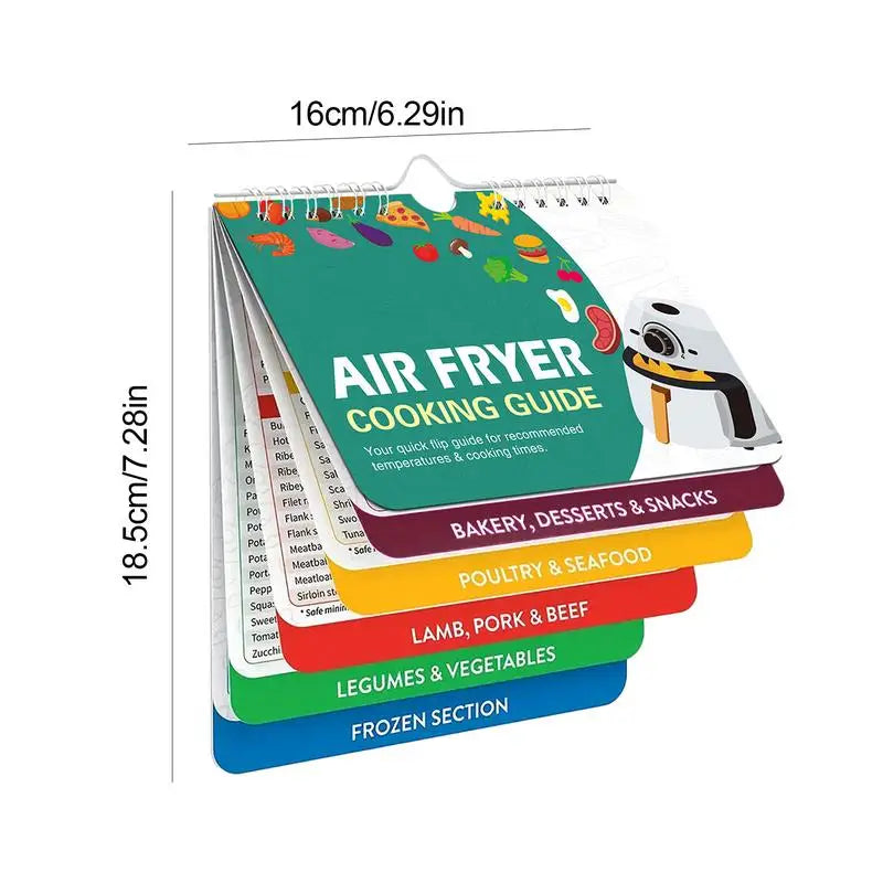 Magnetic Air Fryer Cooking Times Chart Sheet Cooking Times Magnetic Air Fryer Cheat Cooking Conversion Magnet Refrigerator Qme