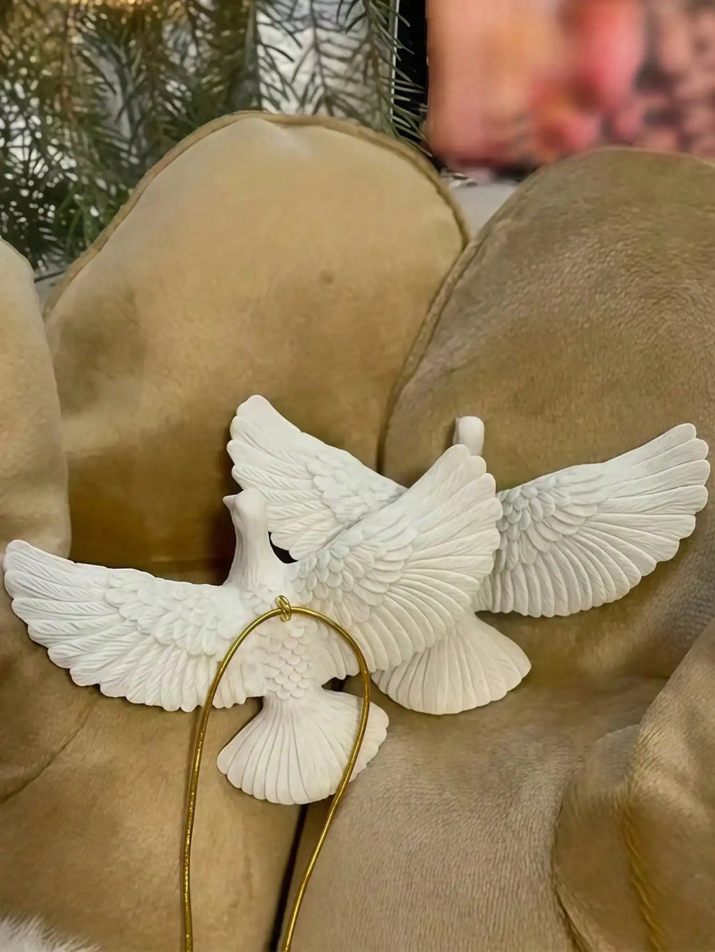 Decoration Double Pigeon Statue Pendant Creative Home Festival Resin Qme 2pcs dove of peace