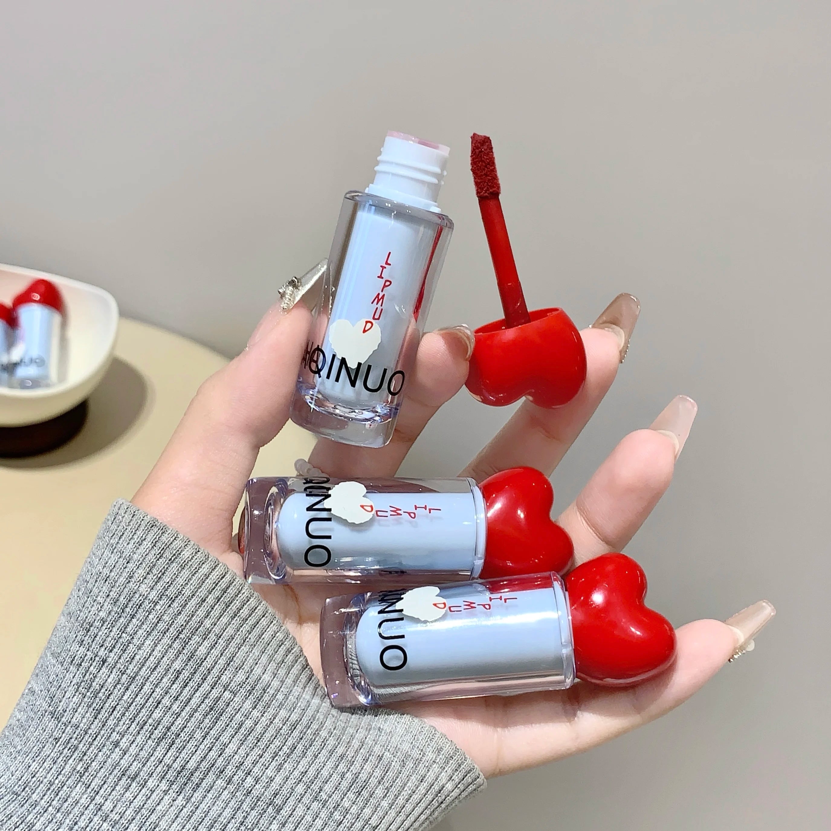 SHAQINUO Velvet Matte Lip Mud Soft Mist Mousse Glaze Apple Qme