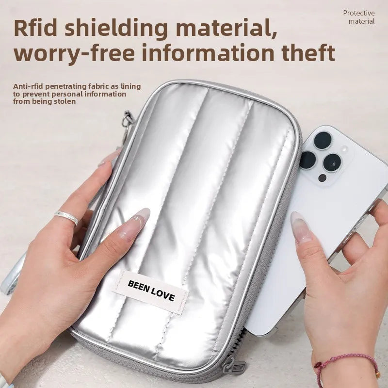 Beilian anti-theft brush ID bag, overseas travel storage bag, multi-card passport bag, wholesale boarding portable card bag. Qme