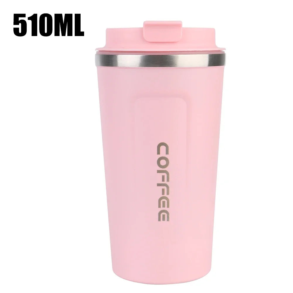 Mug Car Thermos 380 Leak Proof Travel Thermo Cup Tea Water Coffee Qme 510ML Pink 401-500ml