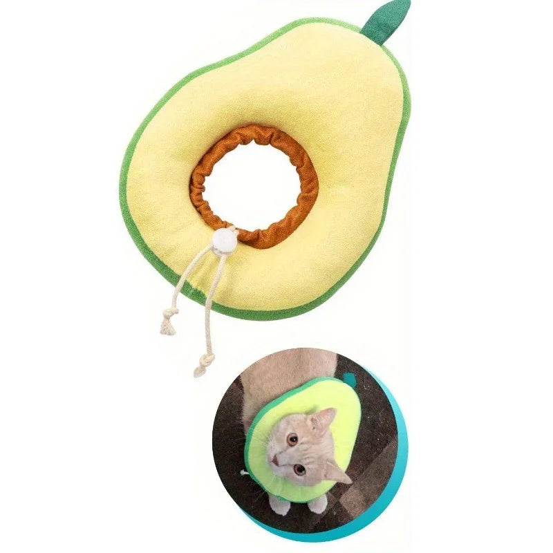 Pet Cute Cat Collar Post Surgery Anti Lick Eliza Toast Neck Cone Collar, Suitable for Cat Ultra Small Dogs Qme light green