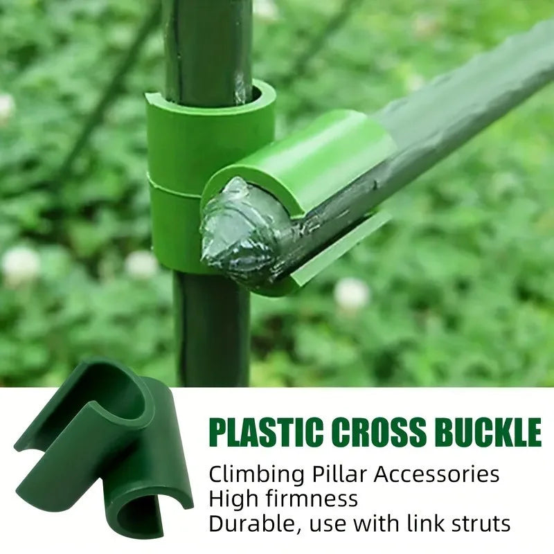50pcs plant support grid connector Fixed cross clamp clamp for plant grafting garden frame rod connector Qme