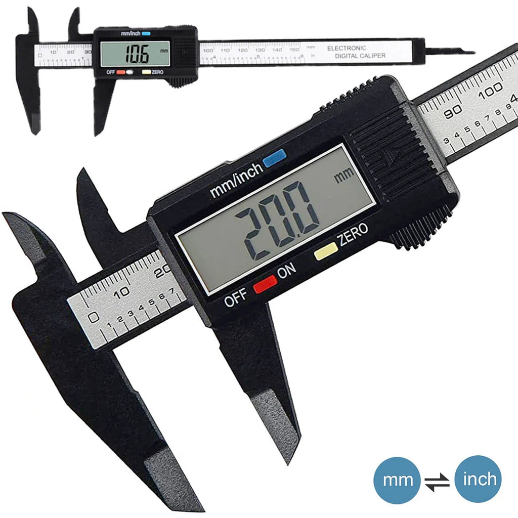 Electronic Digital Caliper Carbon Fiber Dial Vernier Gauge Micrometer Qme