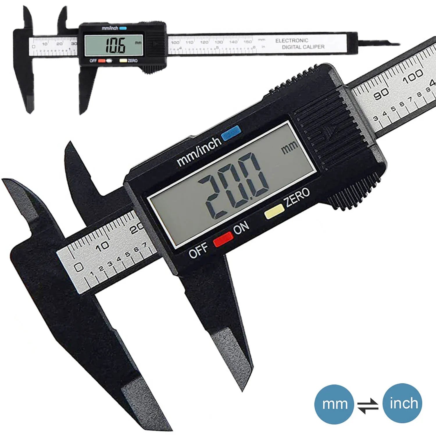 Electronic Digital Caliper Carbon Fiber Dial Vernier Gauge Micrometer Qme