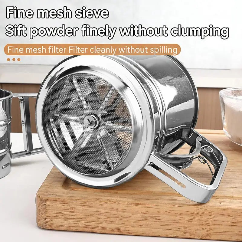 Cakes Hand-screened Sugar Mesh Sieve Baking Strainer Stainless Steel Qme