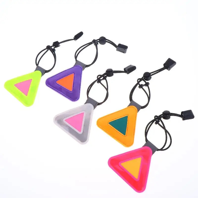 Bike Triangle Reflective Signs Safety Warning Pendant Night Riding Qme