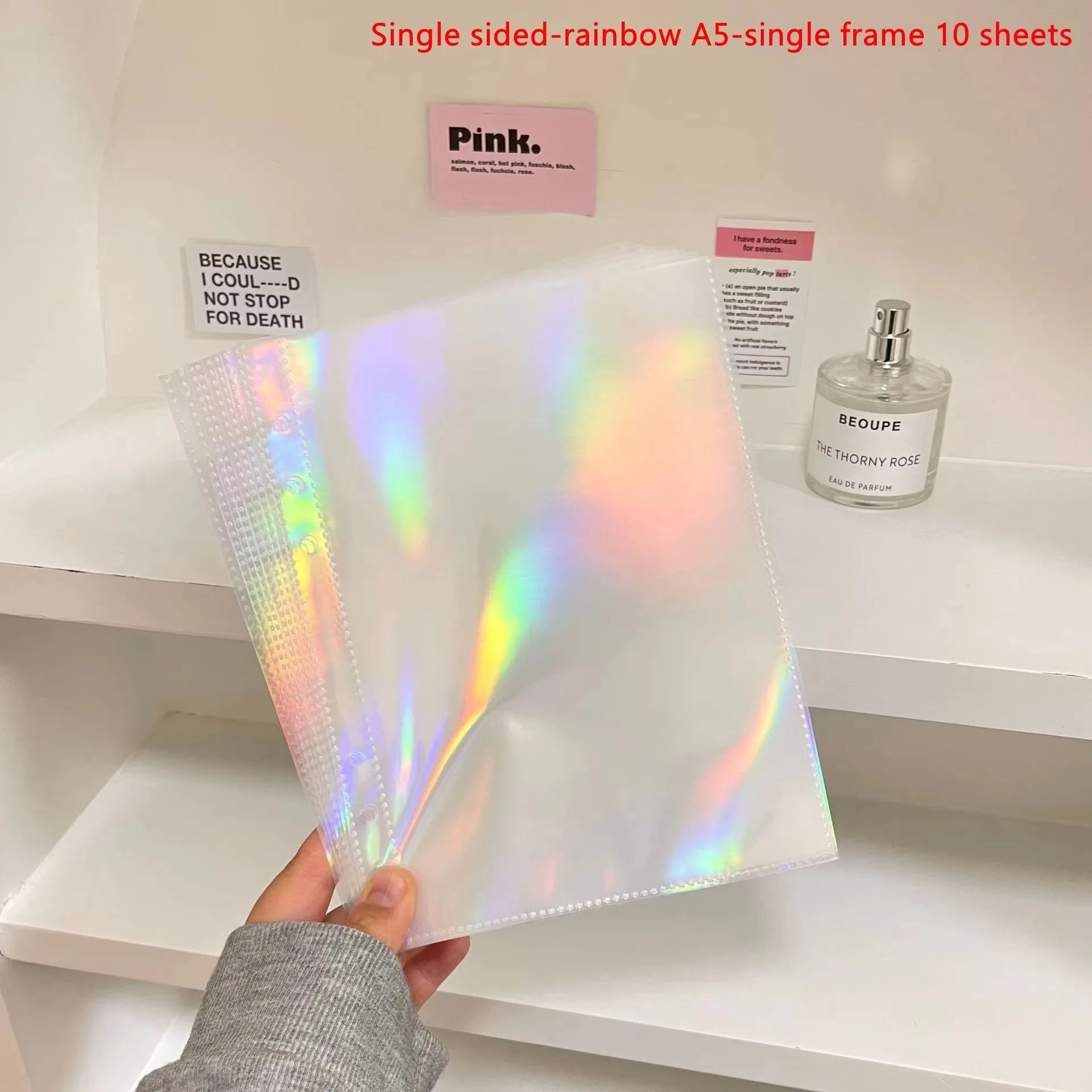 10PCS/set 1/2/4Pockets Grids Photo Album A5 Inner Page Photocard Binder Photo Sleeve 6 Ring Refill Inner Page Photocard Kpop Qme Rainbow 1 grid