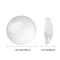 PandaHall 200pcs Professional Glass Cabochons 8 10 12 14 16 18 20 25mm Clear Dome for Precision Jewelry Mounting & Settings Qme 18mm