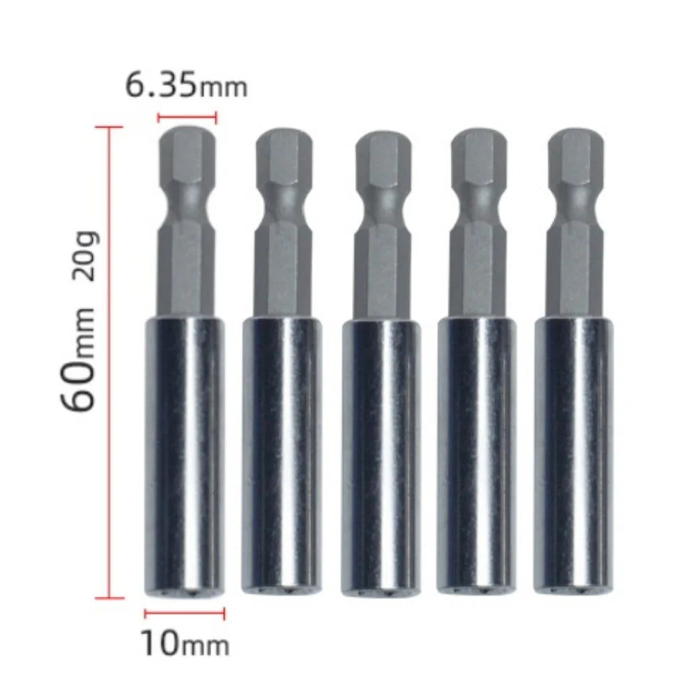20-1PCS Hex Shank Drill Bit 60MM-150MM Magnetic Screwdriver Extended Link Screwdriver Head Holder Kit Rotary Tool Accessories Qme 60MM 5pcs